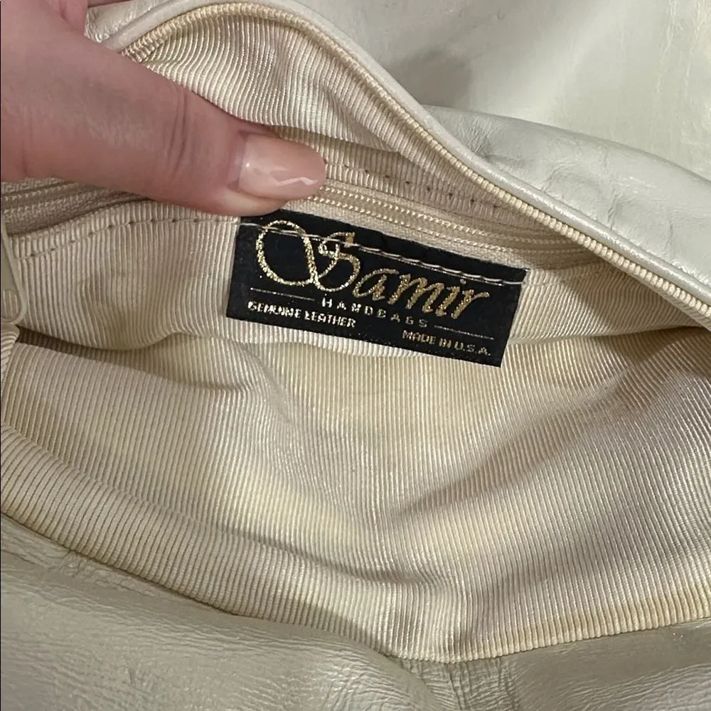 Vintage Samir Gold Leather Shoulder Bag Front Magnetic Flap Closure Made in USA